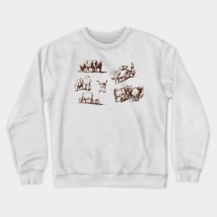 Studies of Cattle by John Singer Sargent Crewneck Sweatshirt